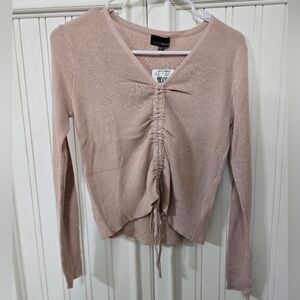 Lucy Paris Women's Pink Ruched Top XS NWT